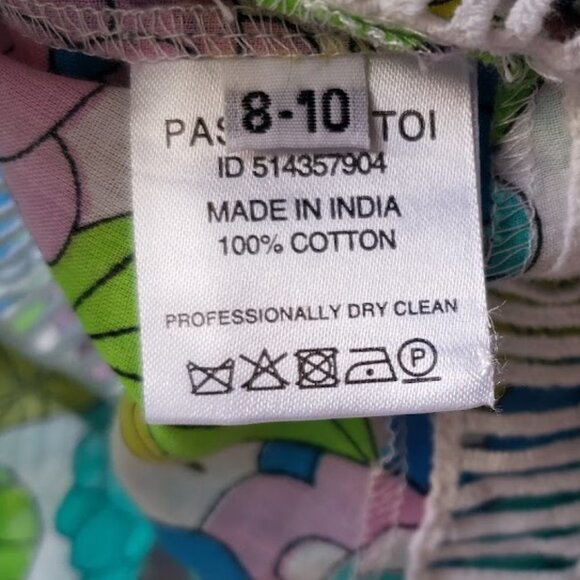 Dodo Bar Or Green Floral Retro Long Sleeve Girl's Cinch Waist Casual Dress - Picture 10 of 11